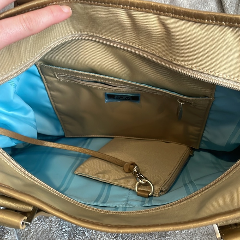 Tumi Tan Shoulder Bag Hand Bag - Picture 3 of 5